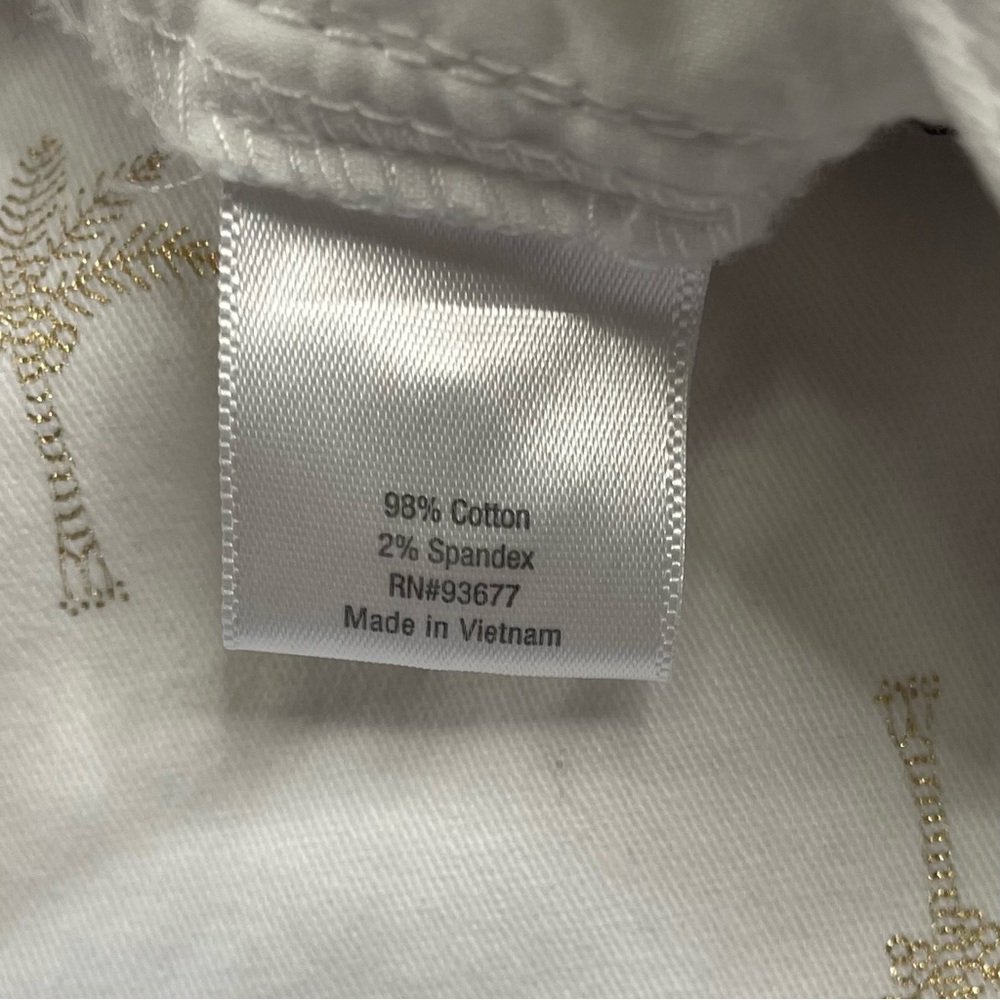 a.n.a White Shorts with‎ Gold Palm Trees Design ~ Sz 12 Twill~ Summertime - Picture 4 of 13